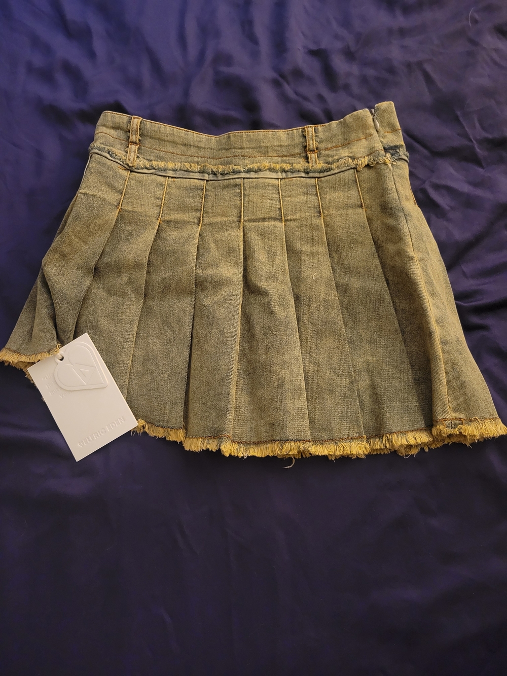 Aelfric Eden Pleated Denim Mini Skirt